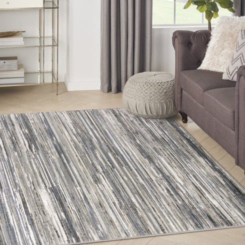 8' X 10' Cream Abstract Distressed Area Rug